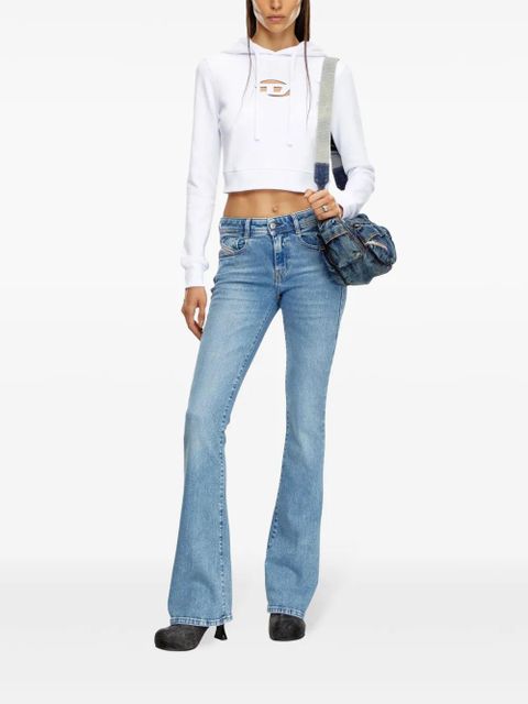 Diesel F-Slimmy logo-plaque hoodie - White