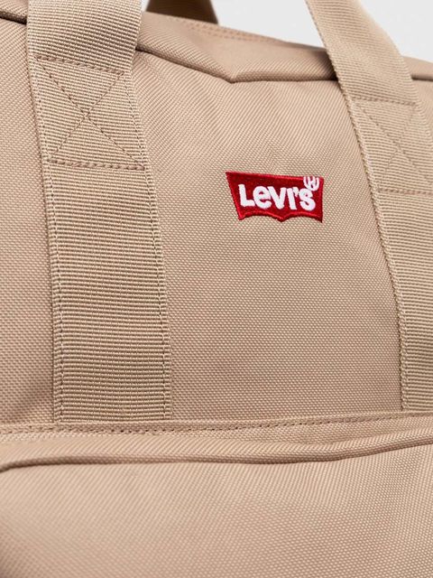 Levi's plecak kolor beżowy duży gładki - zdjęcie produktu nr 2