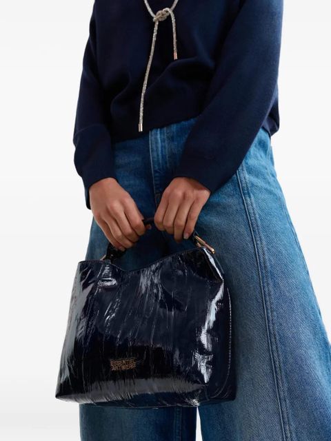 Essentiel Antwerp logo-plaque tote bag - Black