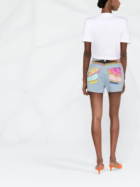 Versace embellished-logo safety-pin T-shirt - White