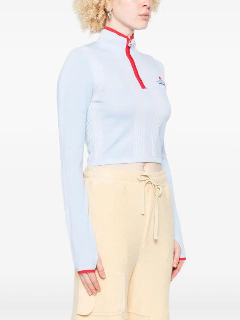 Casablanca ribbed zip-up sweatshirt - Blue