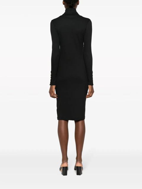 Lauren Ralph Lauren roll-neck fine-ribbed midi dress - Black