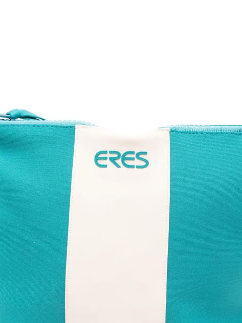 ERES stripe zip beach pouch - Blue