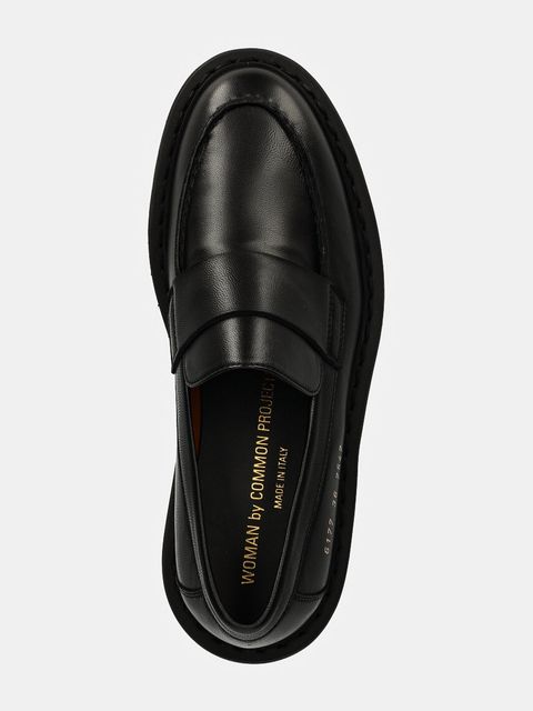 Common Projects mokasyny skórzane Chunky Loafer damskie kolor czarny na platformie 6177