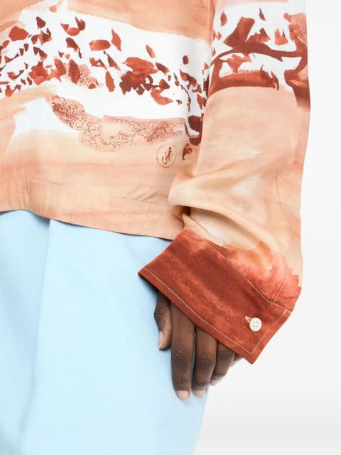 JW Anderson painterly-print shirt - White