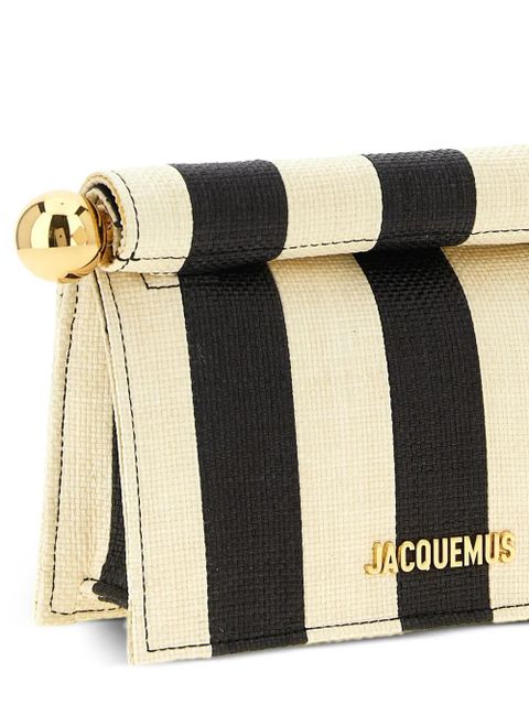 Jacquemus la petite Rond Carré striped clutch bag - Neutrals