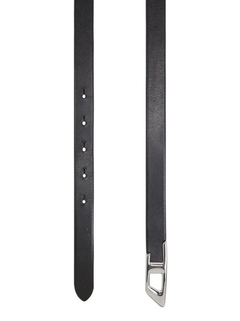 Diesel B-D logo leather belt - Black