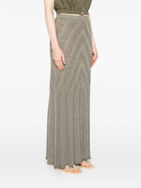 TWINSET patterned midi skirt - Green