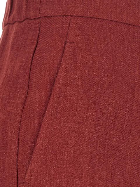 Max Mara drawstring linen palazzo pants - Red