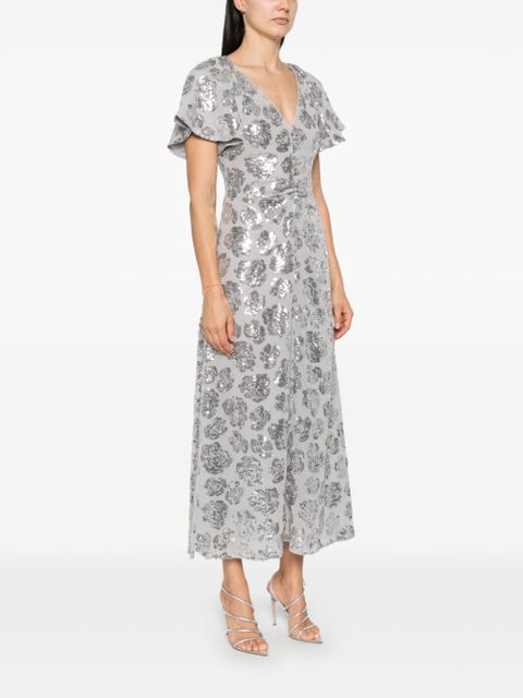 ROTATE BIRGER CHRISTENSEN sequin-embellished chiffon midi dress - Grey - zdjęcie produktu nr 2