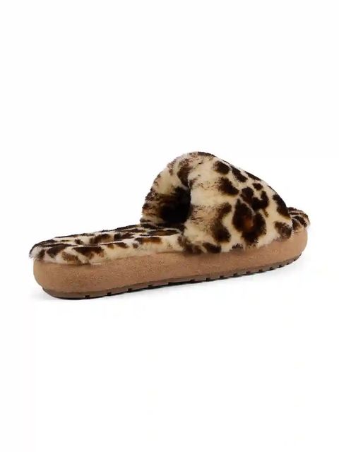 Emu Australia kapcie wełniane Mckay Leopard kolor brązowy W13203