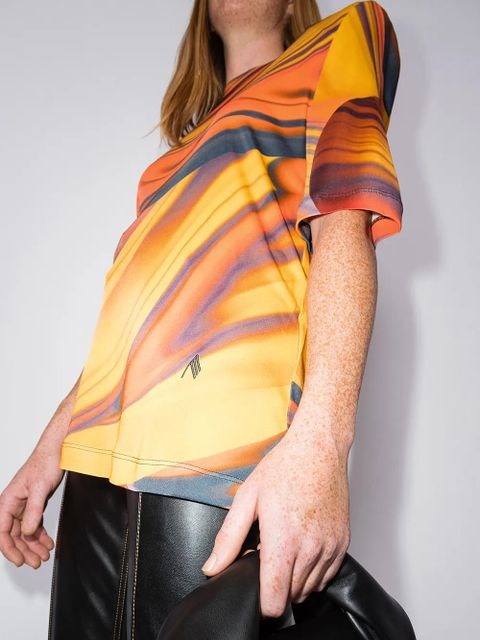 The Attico Bella abstract-print T-shirt - Orange