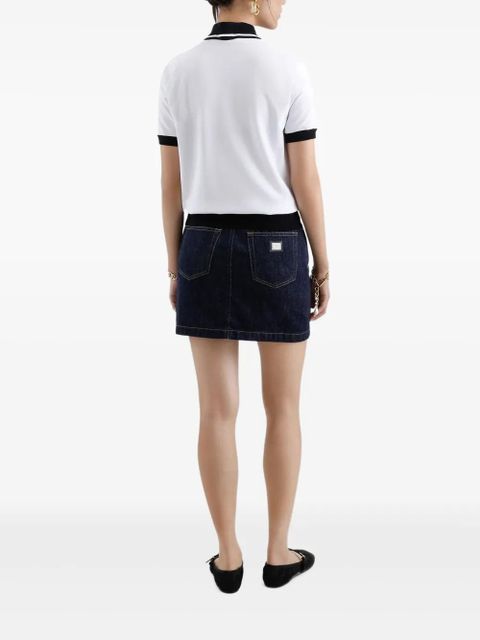 Dolce & Gabbana logo-embroidered cotton polo top - White