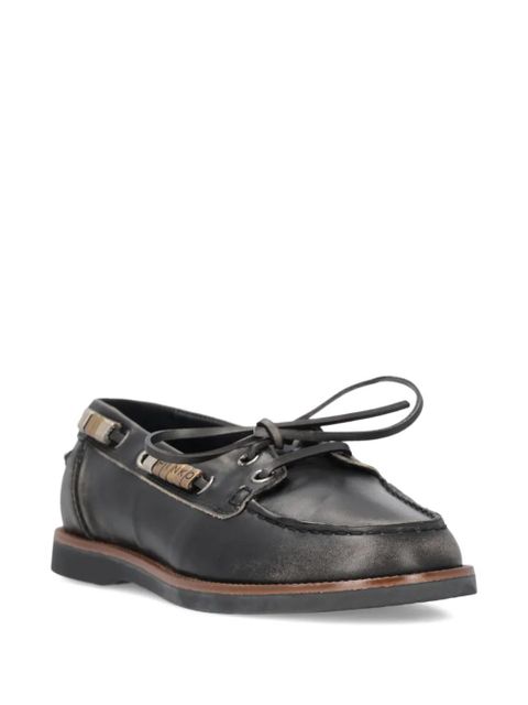 PINKO leather lace-up loafers - Black - zdjęcie produktu nr 2