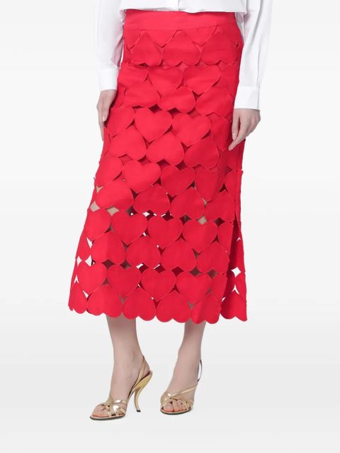 FARM Rio hearts midi skirt - Red - zdjęcie produktu nr 1