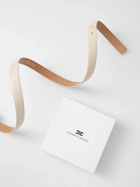 Elisabetta Franchi pasek damski kolor beżowy CT35S52E2