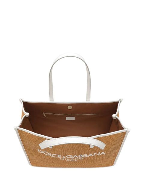 Dolce & Gabbana large Shopping woven tote bag - Brown