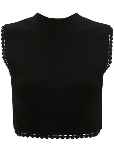 Victoria Beckham VB Body scallop-trim tank top - Black - zdjęcie produktu nr 1
