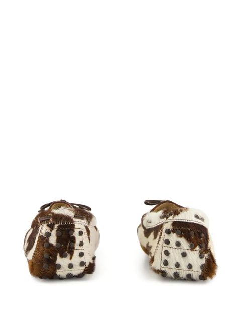 Le Monde Beryl Driver calf-hair loafers - Neutrals