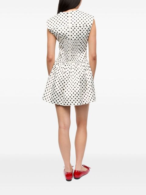 GANNI polka dot-print mini dress - White