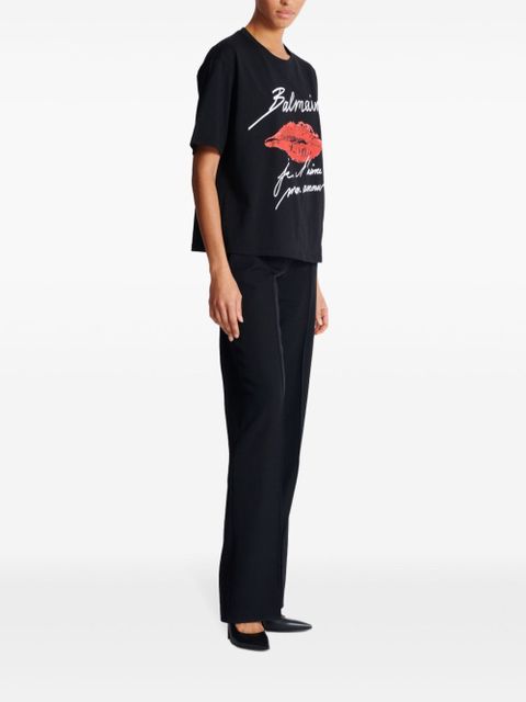 Balmain Kiss-print T-shirt - Black