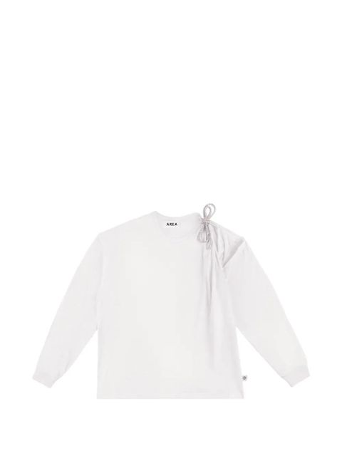 AREA crystal-knot cut-out T-shirt - White - zdjęcie produktu nr 1
