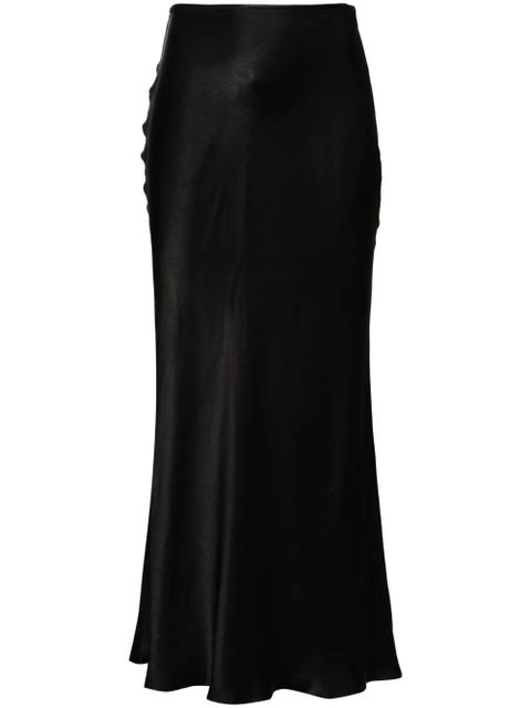 MANURÍ Sunny satin midi skirt - Black - zdjęcie produktu nr 1