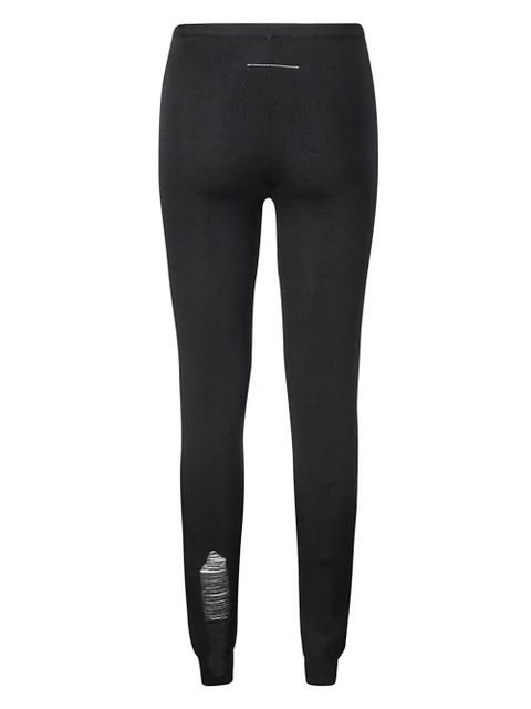 MM6 Maison Margiela ripped detailing leggings - Black - zdjęcie produktu nr 2
