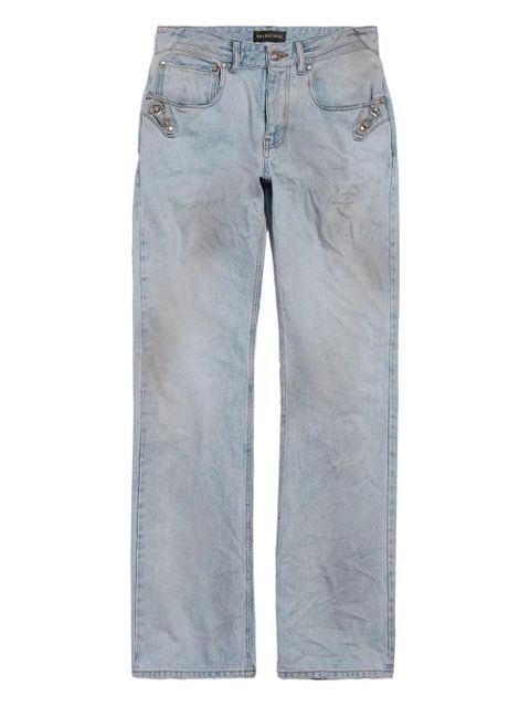 Balenciaga distressed straight-leg jeans - Blue - zdjęcie produktu nr 1