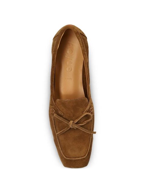 Aeyde bow-detail suede loafers - Brown