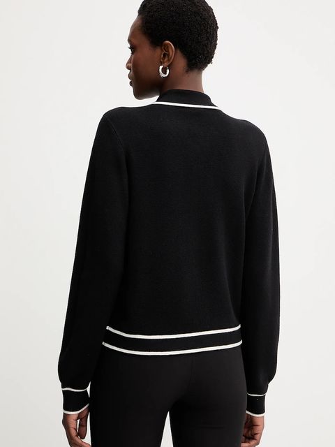 Liu Jo kardigan z domieszką jedwabiu damski kolor czarny TF5250.MS59L