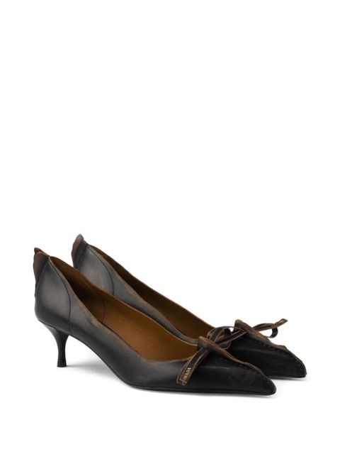 Prada 55mm Antiqued leather pumps - Black