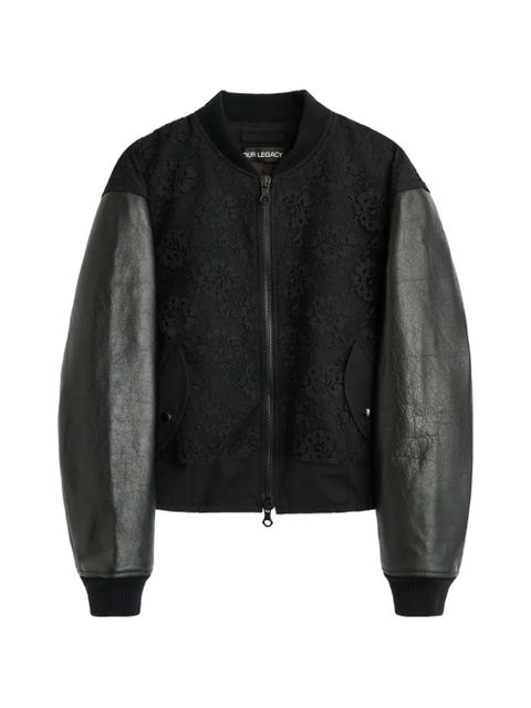 OUR LEGACY Stage lace-panelled bomber jacket - Black - zdjęcie produktu nr 2