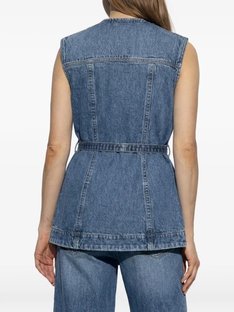 Sportmax buttoned belted top - Blue