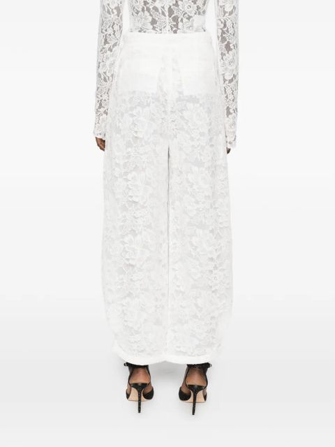 Rowen Rose floral-print high-waist trousers - White