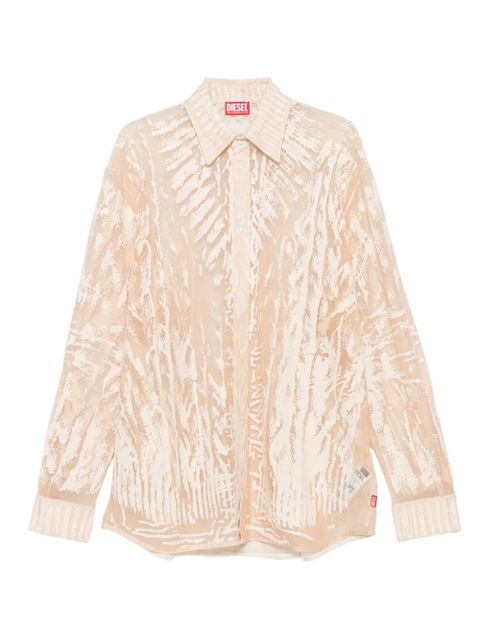 Diesel abstract-print long-sleeve blouse - Neutrals - zdjęcie produktu nr 1