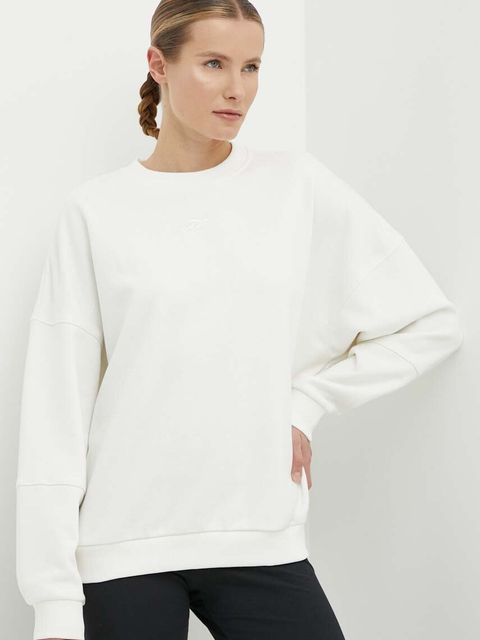 Reebok bluza LUX Collection damska kolor beżowy gładka 100076140 - zdjęcie produktu nr 1