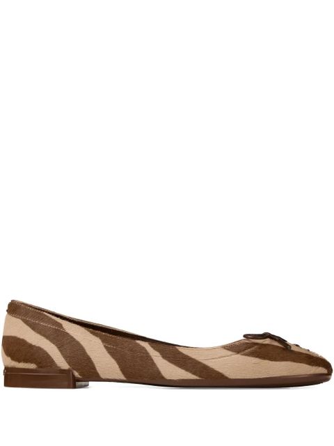 Jimmy Choo Scarlett zebra-print leather ballerina flats - Brown - zdjęcie produktu nr 1