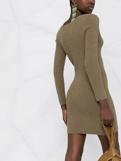 Nanushka Leah square-neck knitted dress - Green