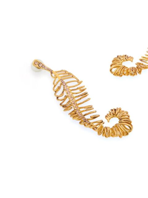 Marni curved feather earrings - Gold