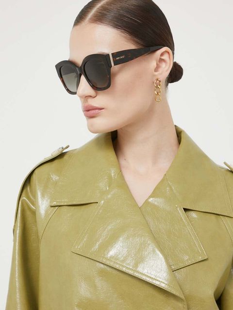 Jimmy Choo okulary przeciwsłoneczne damskie kolor brązowy - zdjęcie produktu nr 1