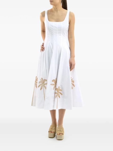 STAUD Wells embroidered midi dress - White - zdjęcie produktu nr 2