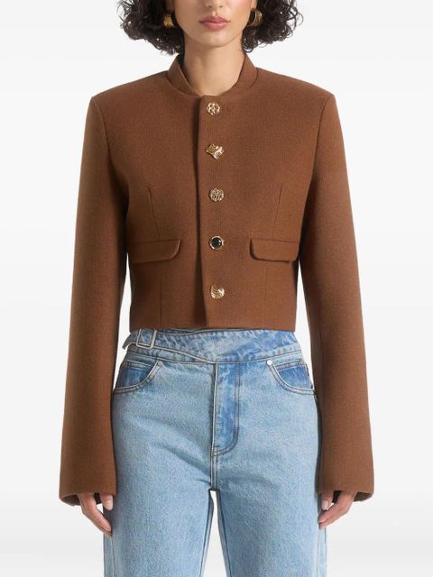 Manière De Voir Evana stand-collar button jacket - Brown