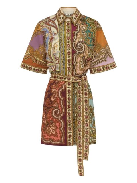 ALEMAIS Clemenza Spliced paisley-print mini dress - Neutrals - zdjęcie produktu nr 1