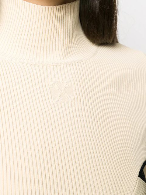 Off-White ribbed knitted cropped top - Neutrals