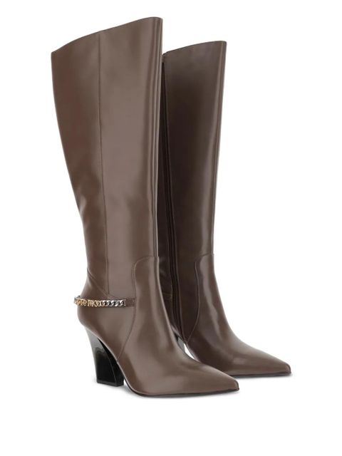 PINKO 90mm chain-embellished boots - Brown - zdjęcie produktu nr 2