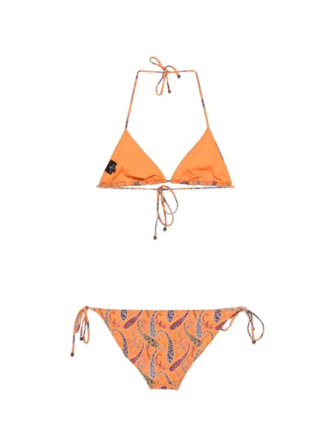 ETRO paisley-print triangle bikini - Orange