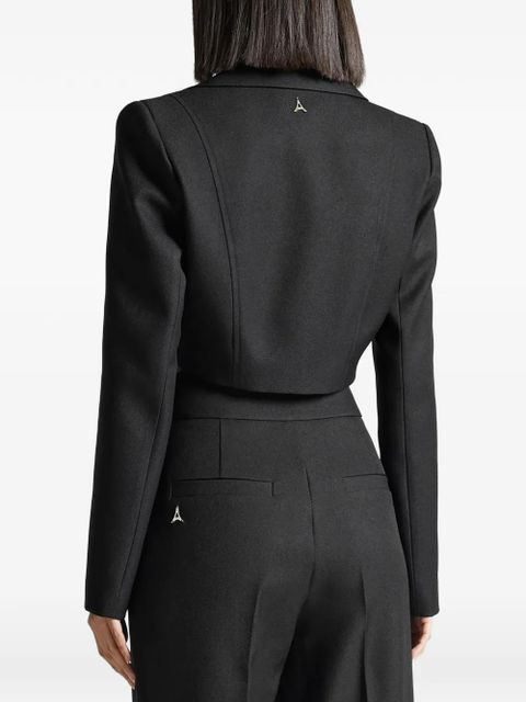 Manière De Voir Dina - Asymmetric Tailored Cropped Blazer - Black