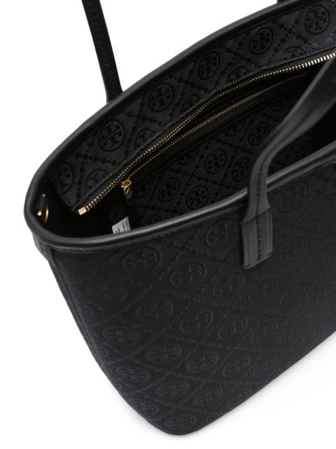 Tory Burch small T Monogram zip tote bag - Black