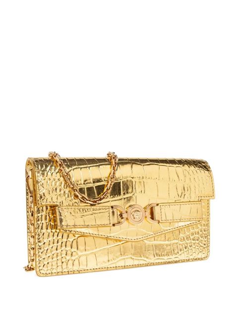 Versace Medusa '95 crocodile-effect clutch bag - Gold
